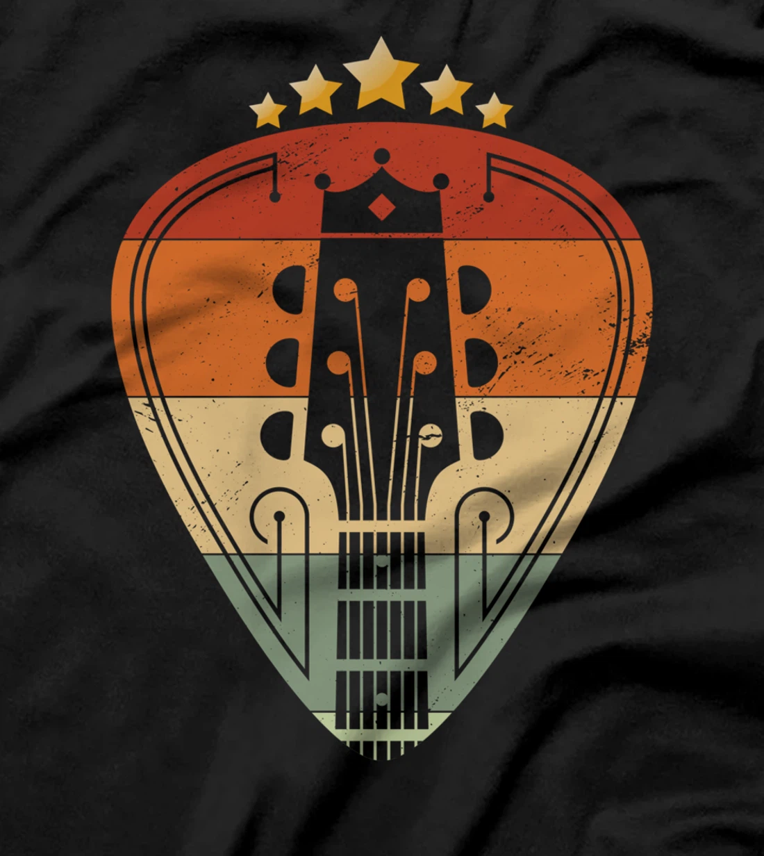 Guitar Pick Player Guitarist Retro Vintage T-Shirt