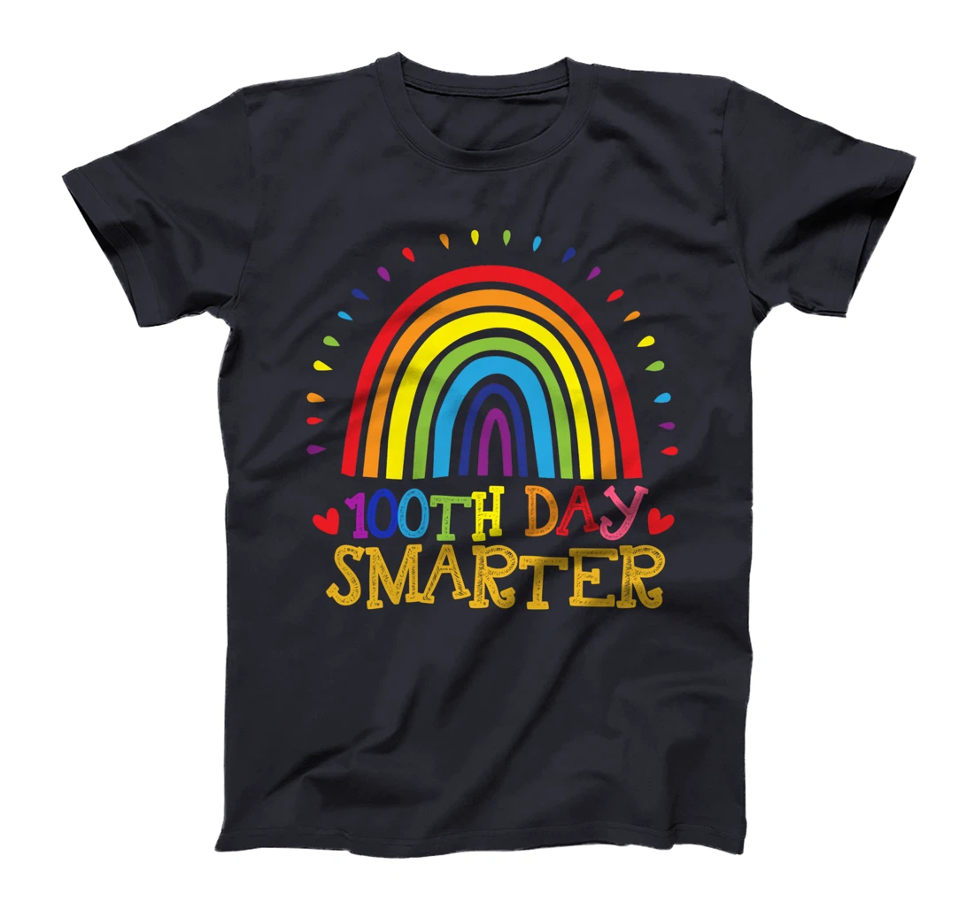 100th Day of School Teacher - 100 days smarter rainbow cute T-Shirt