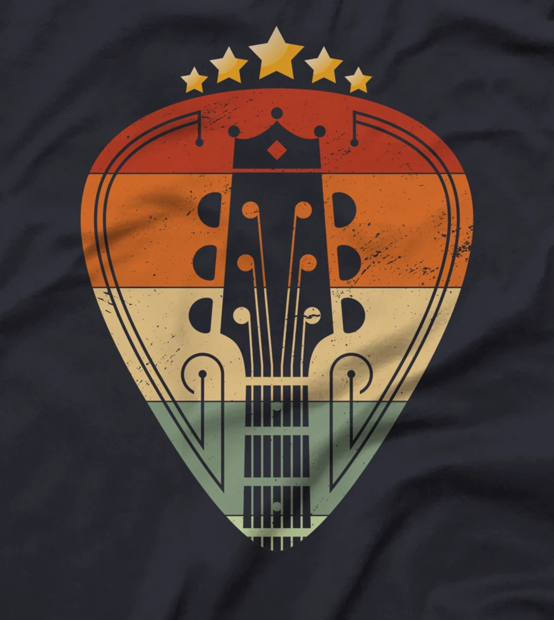 Guitar Pick Player Guitarist Retro Vintage T-Shirt