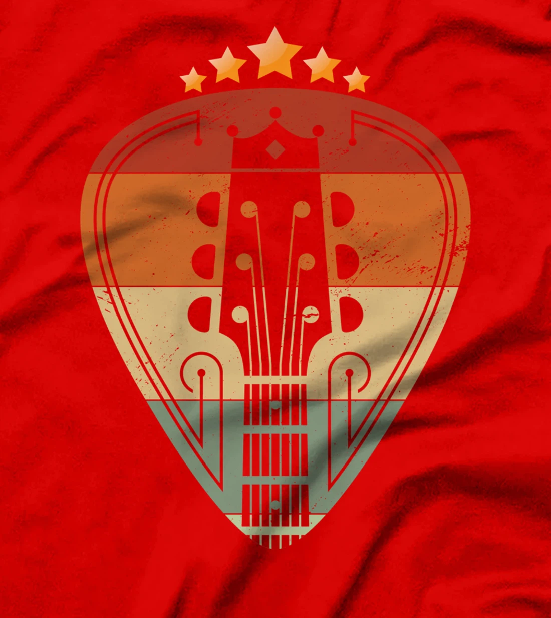 Guitar Pick Player Guitarist Retro Vintage T-Shirt