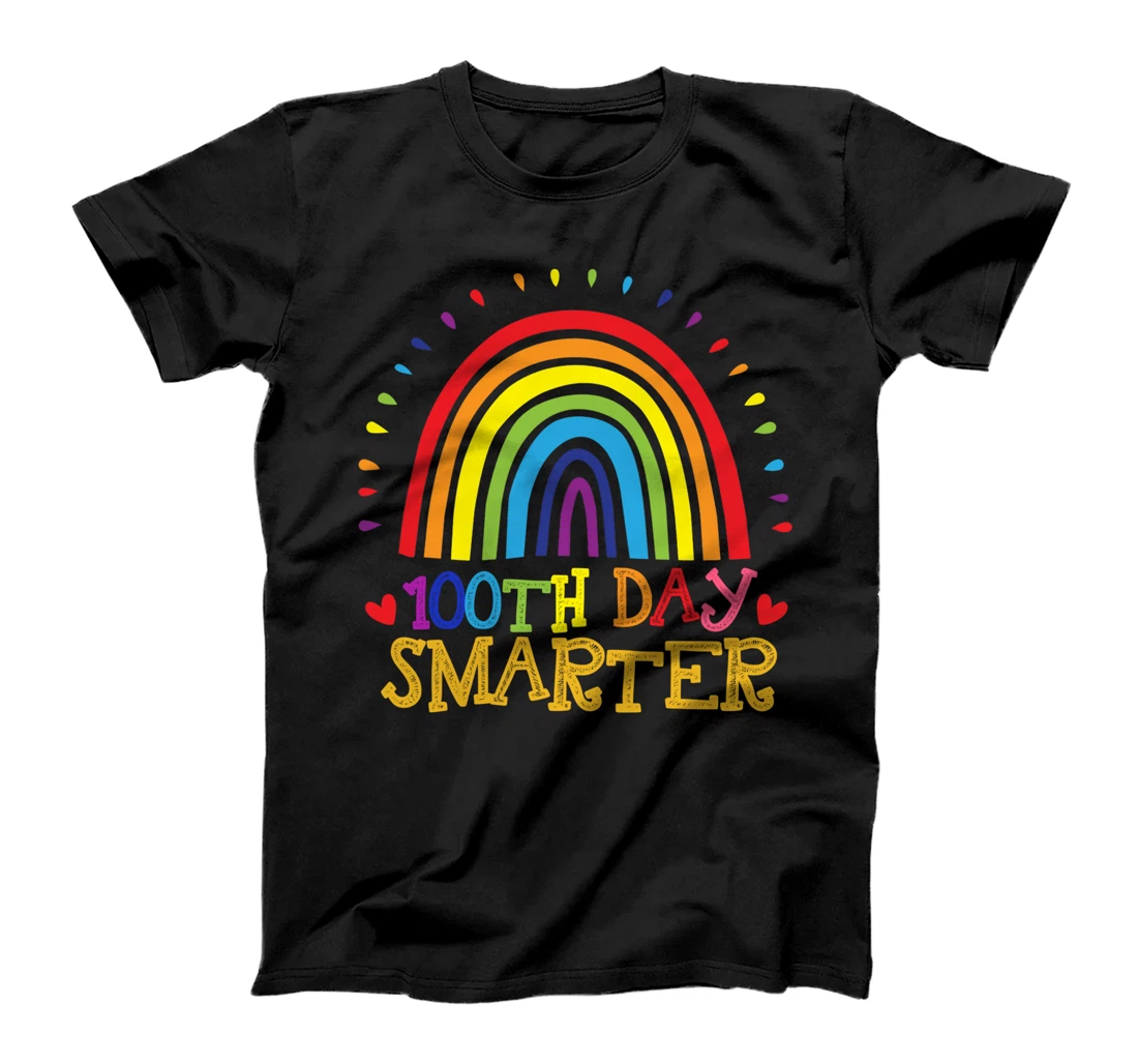 100th Day of School Teacher - 100 days smarter rainbow cute T-Shirt