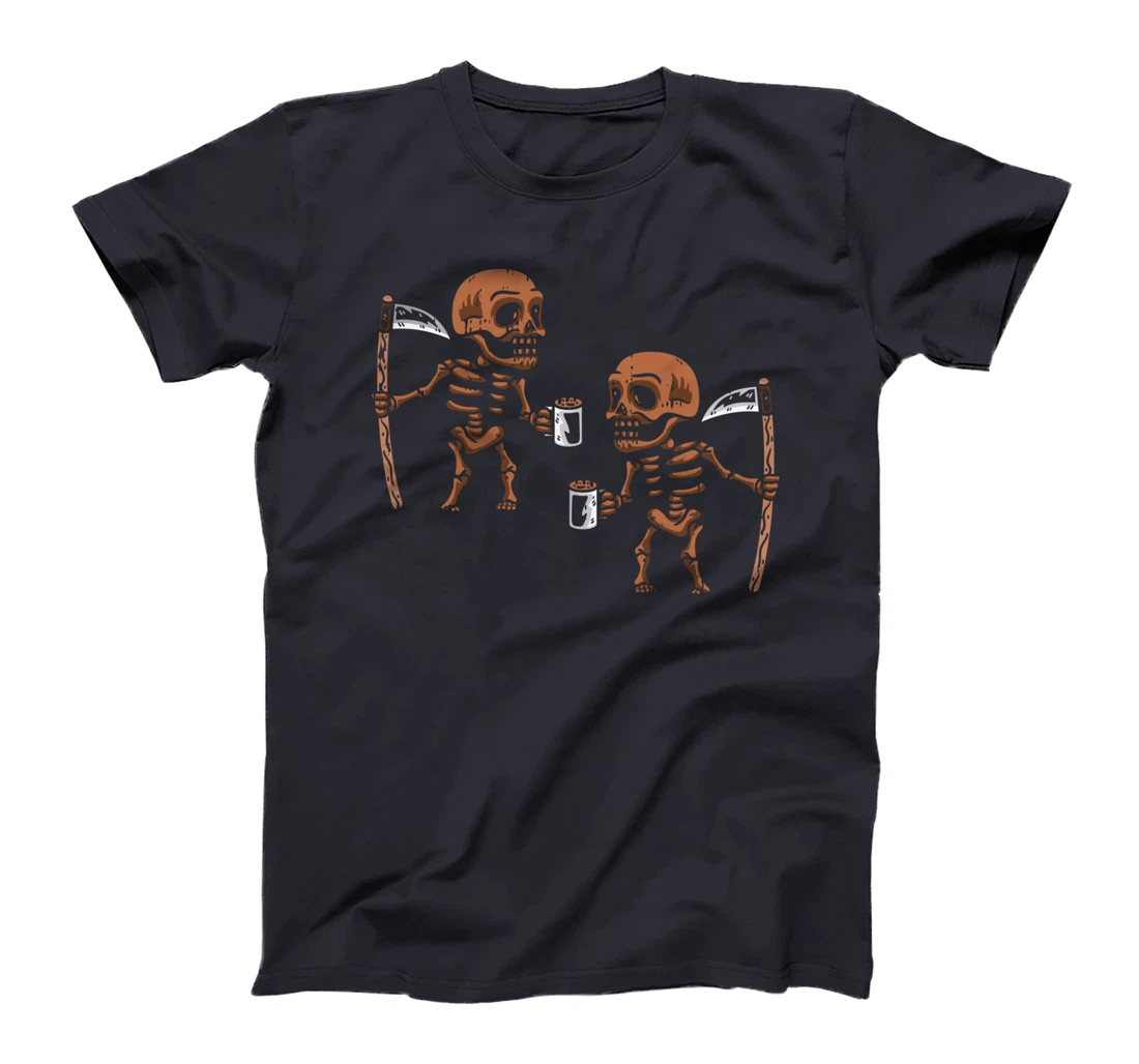 Melanin Skeleton Drinking Coffee Black History Month BLM T-Shirt
