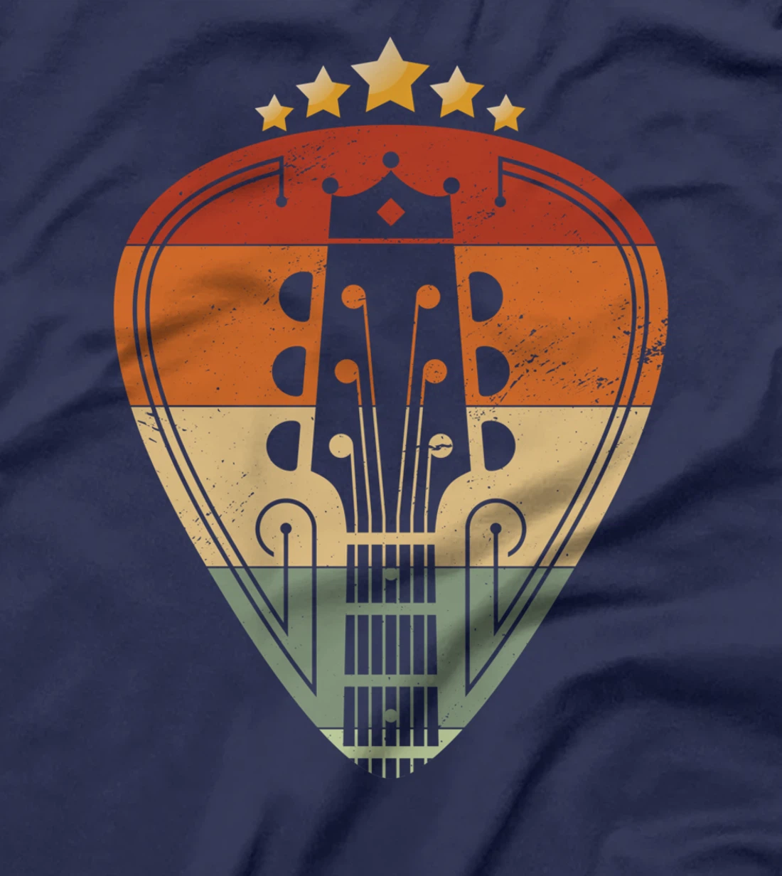 Guitar Pick Player Guitarist Retro Vintage T-Shirt