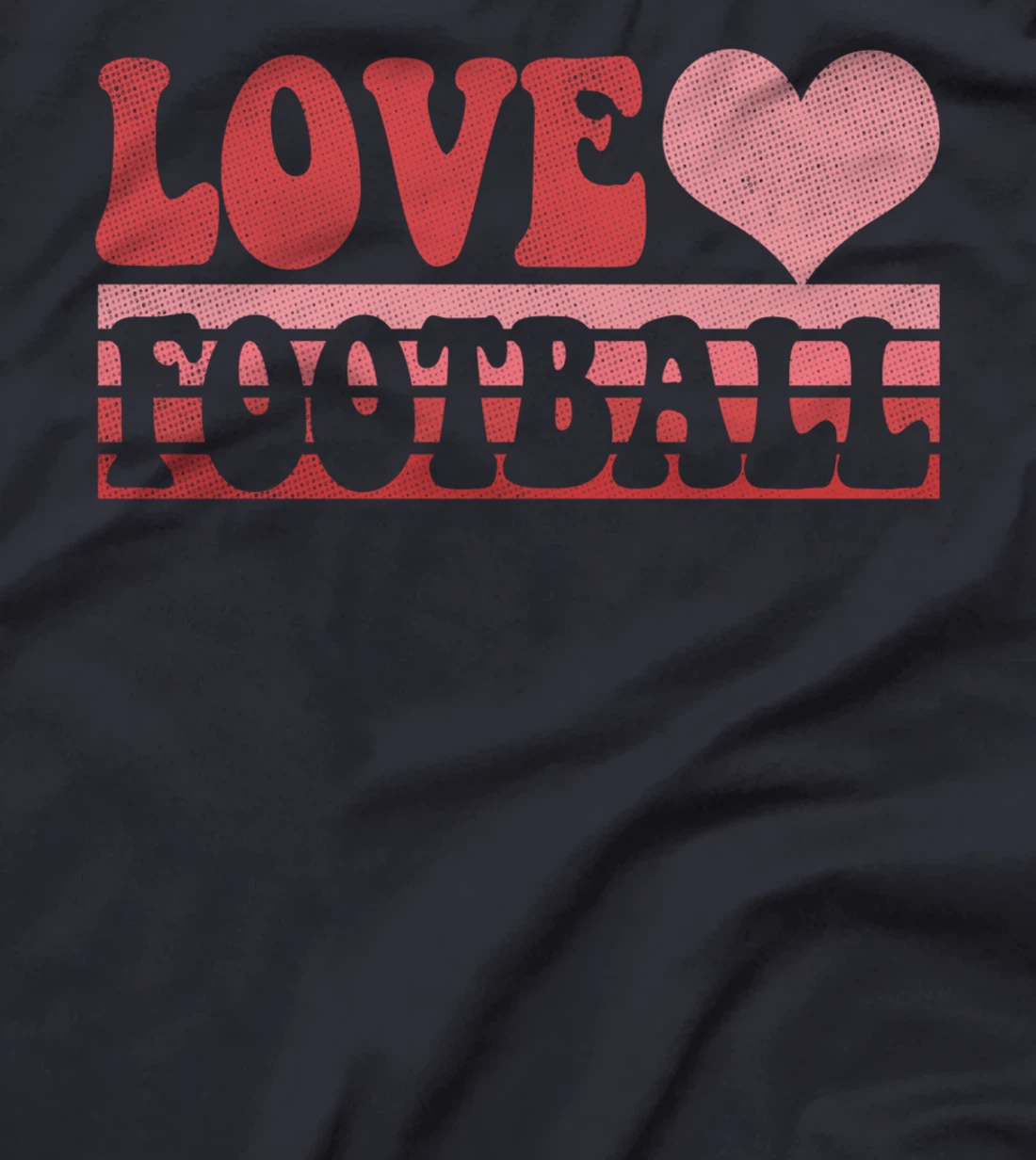 Retro Vintage Heart Love Football Groovy Valentine T-Shirt