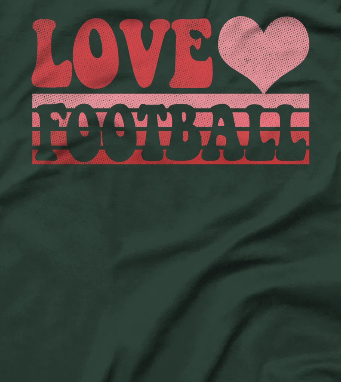 Retro Vintage Heart Love Football Groovy Valentine T-Shirt