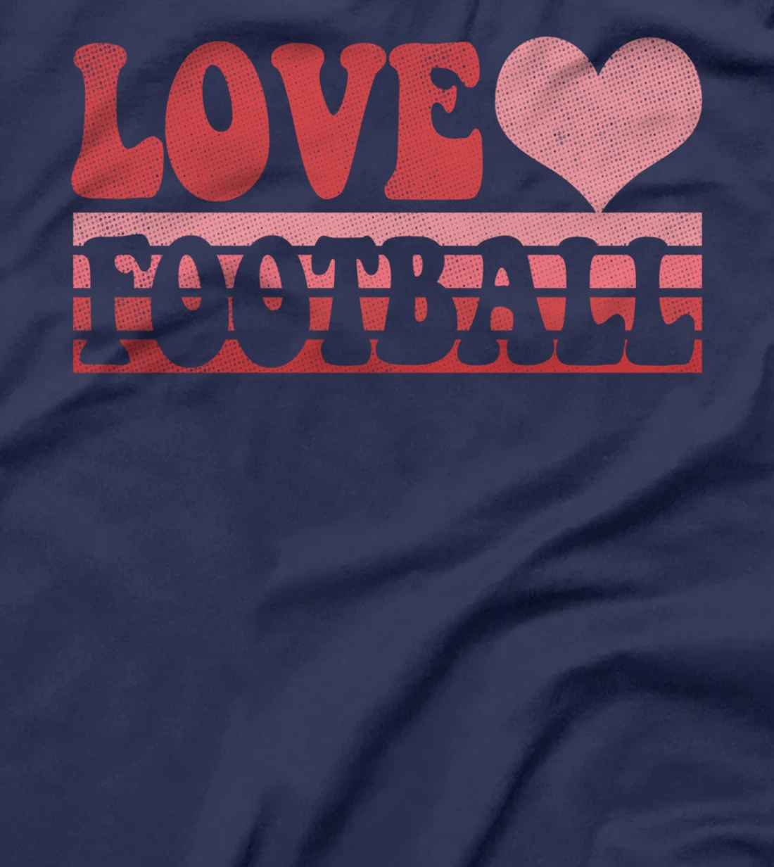 Retro Vintage Heart Love Football Groovy Valentine T-Shirt