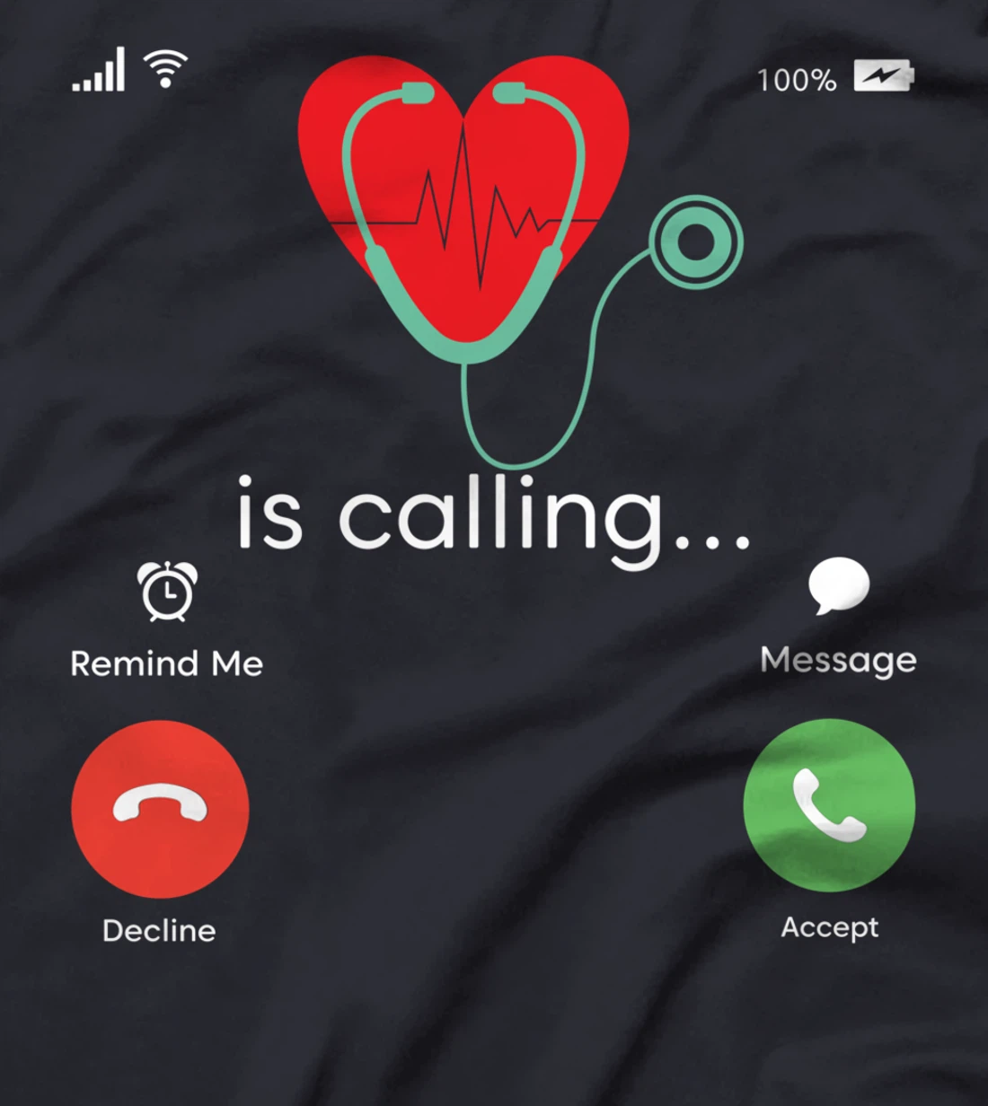 Red Heart Beating Cardiac Nurse Heart Stethoscope Heart T-Shirt