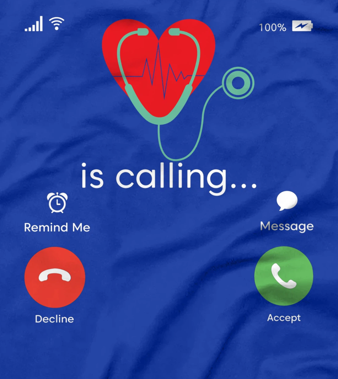 Red Heart Beating Cardiac Nurse Heart Stethoscope Heart T-Shirt