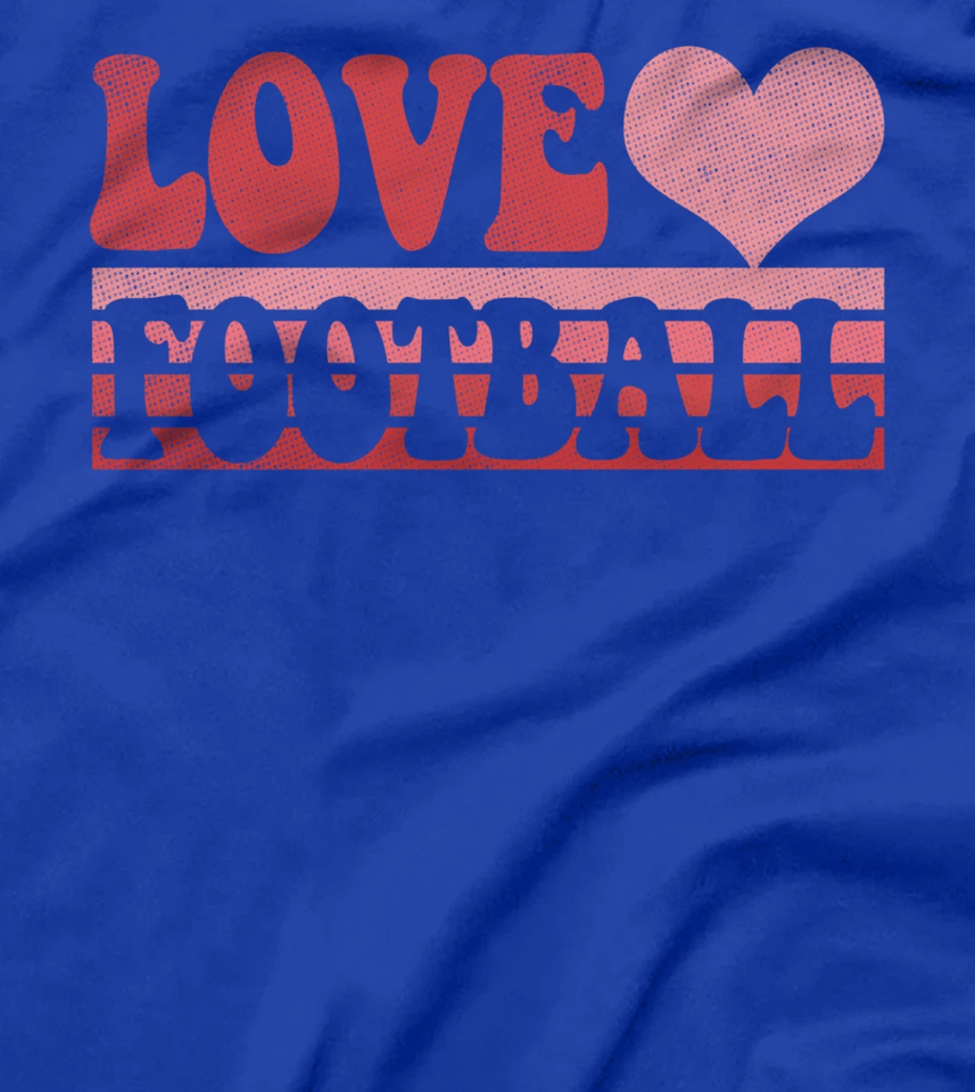 Retro Vintage Heart Love Football Groovy Valentine T-Shirt