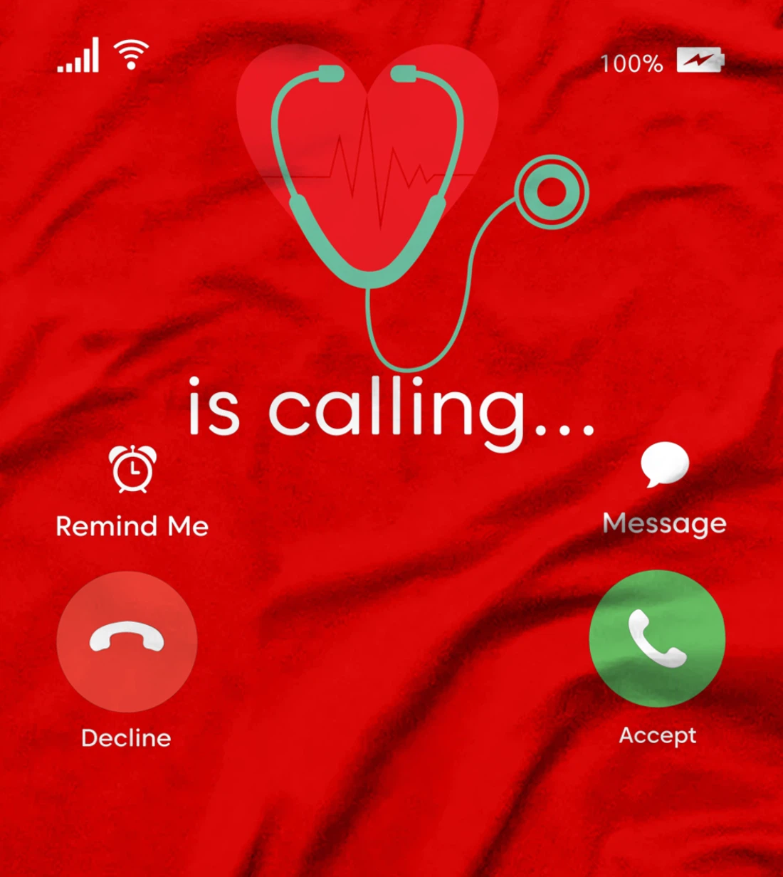 Red Heart Beating Cardiac Nurse Heart Stethoscope Heart T-Shirt