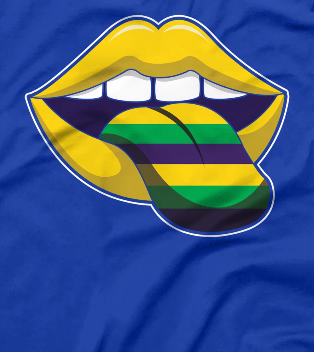Tongue Lick Lips Mardi Festival Parade Beads Mardi Gras T-Shirt