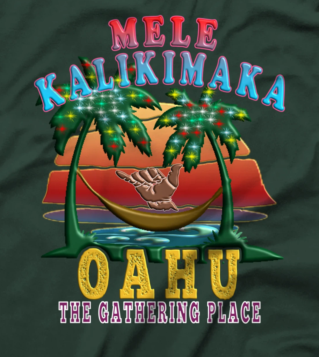 Merry Christmas Mele Kalikimaka Oahu Hawaii T-Shirt