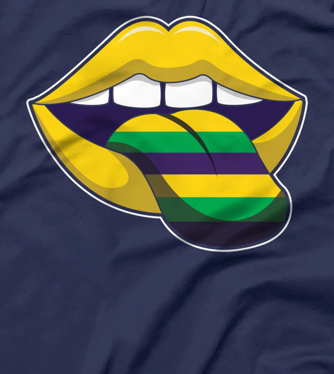 Tongue Lick Lips Mardi Festival Parade Beads Mardi Gras T-Shirt