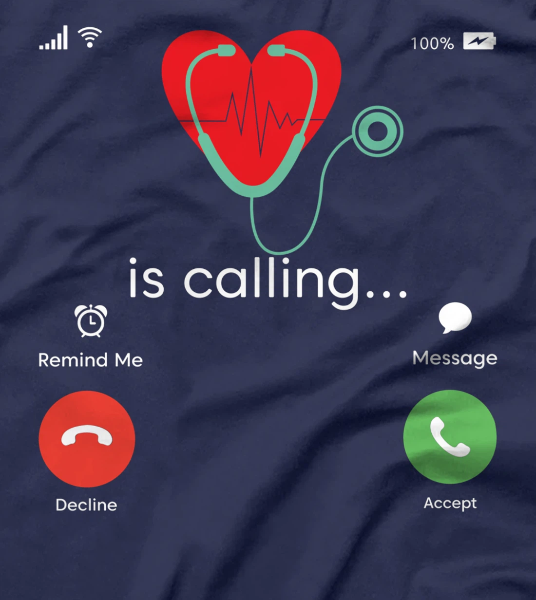 Red Heart Beating Cardiac Nurse Heart Stethoscope Heart T-Shirt