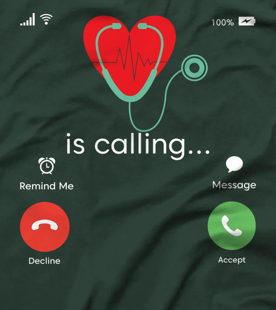 Red Heart Beating Cardiac Nurse Heart Stethoscope Heart T-Shirt