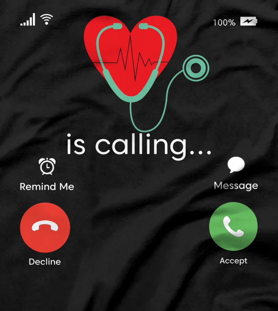 Red Heart Beating Cardiac Nurse Heart Stethoscope Heart T-Shirt