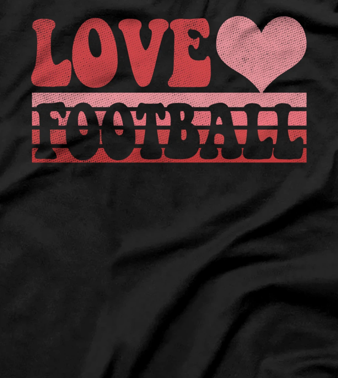 Retro Vintage Heart Love Football Groovy Valentine T-Shirt