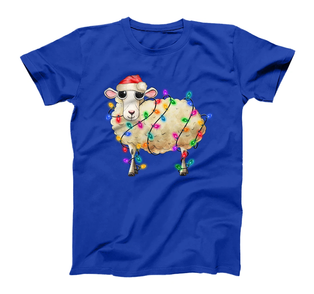 Cute Christmas Sheep tangled in lights (C) T-Shirt