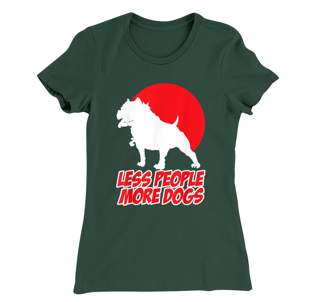 Less People More Dogs Funny Pet Puppy Sunset Sarcastic Men's T-Shirt, Women T-Shirt