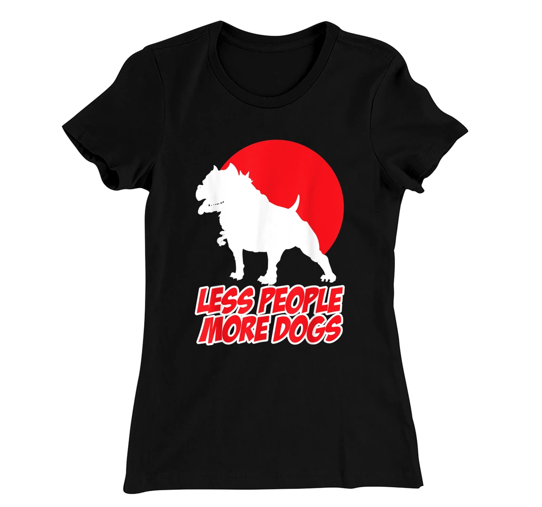 Less People More Dogs Funny Pet Puppy Sunset Sarcastic Men's T-Shirt, Women T-Shirt