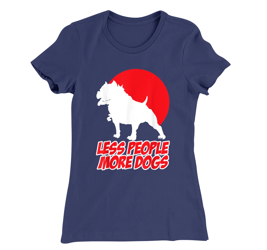 Less People More Dogs Funny Pet Puppy Sunset Sarcastic Men's T-Shirt, Women T-Shirt