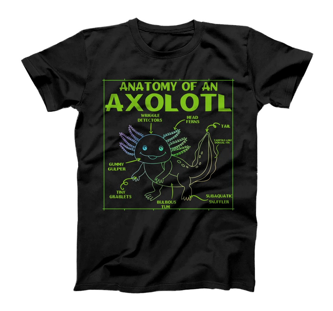 Axolotl Anatomy of an Axolotl Funny Japan Anime Boys Girls T-Shirt