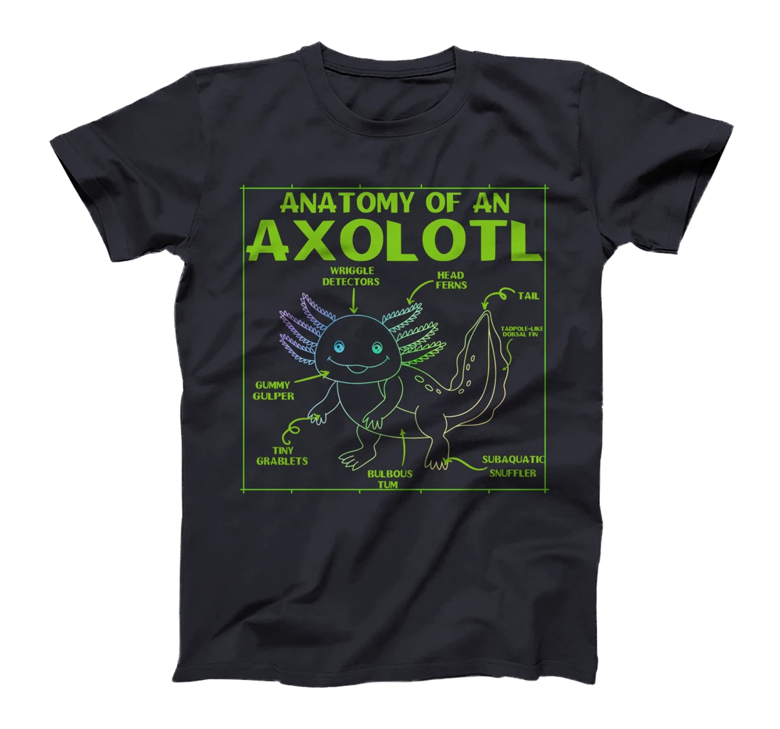 Axolotl Anatomy of an Axolotl Funny Japan Anime Boys Girls T-Shirt