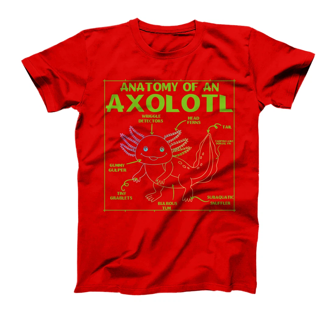 Axolotl Anatomy of an Axolotl Funny Japan Anime Boys Girls T-Shirt