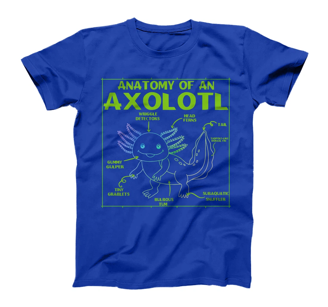 Axolotl Anatomy of an Axolotl Funny Japan Anime Boys Girls T-Shirt