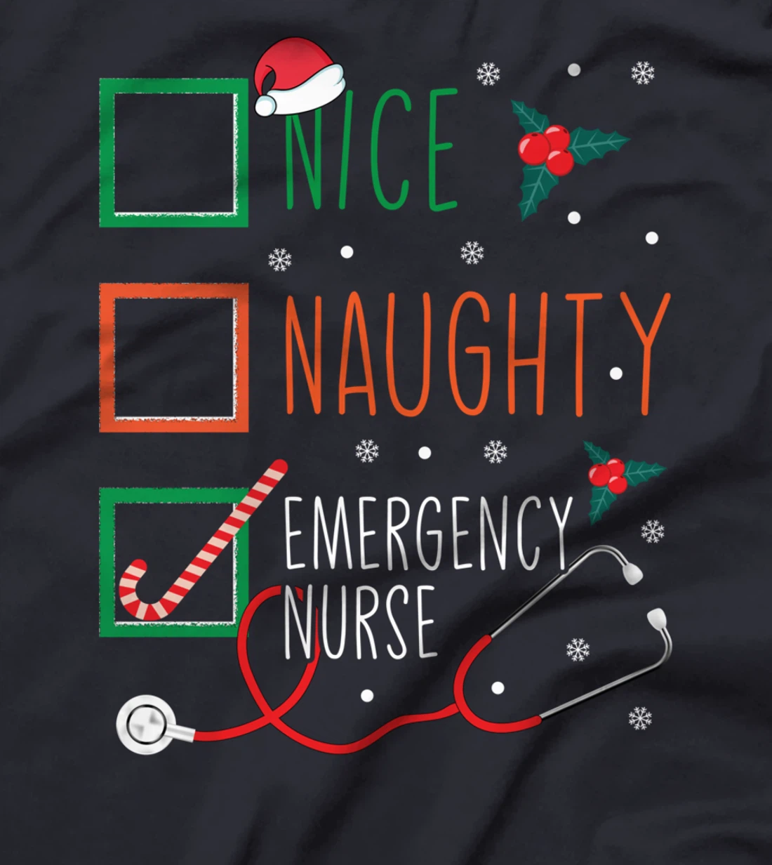 Santa Claus Naughty List - Funny Christmas Nursing Student T-Shirt