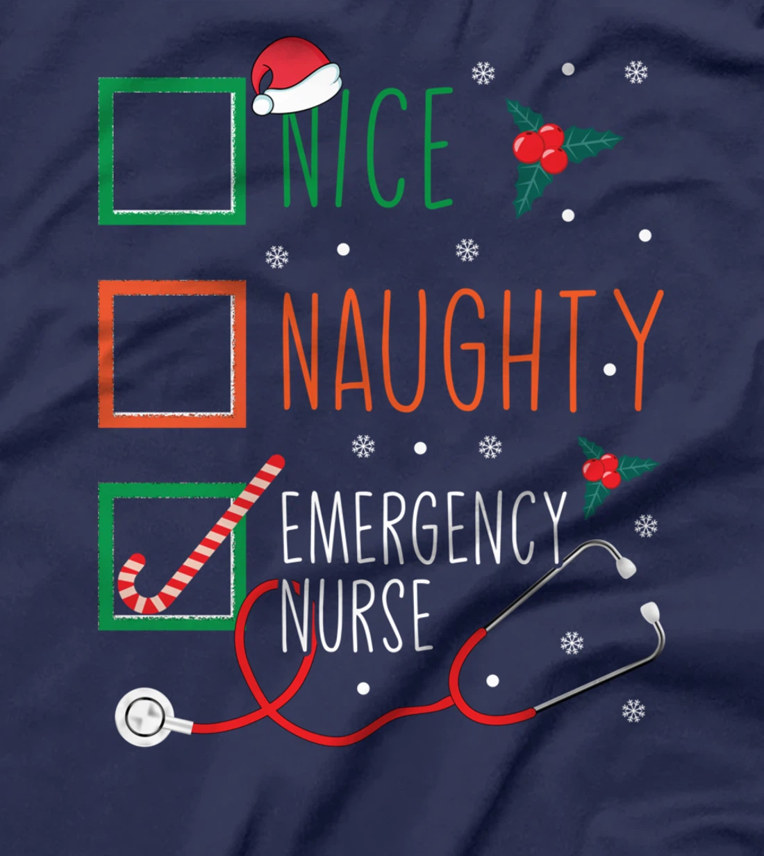 Santa Claus Naughty List - Funny Christmas Nursing Student T-Shirt