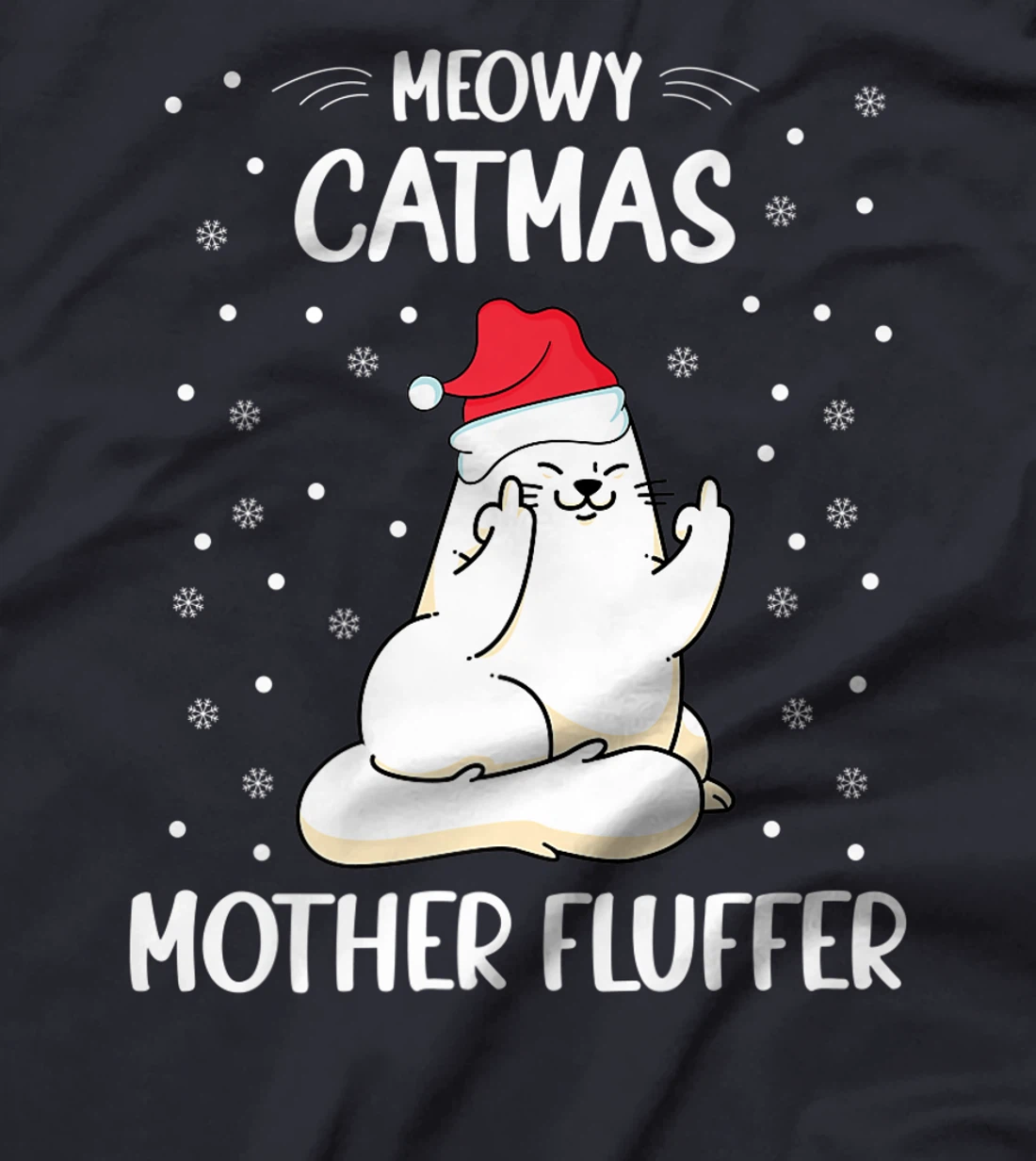 Christmas Cat Lover - Funny Meowy Christmas Cat Lover T-Shirt, Women T-Shirt