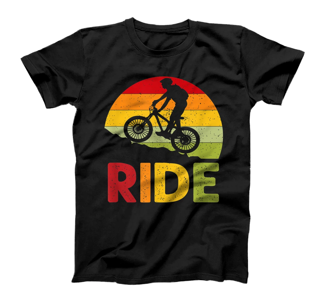 Mountain Bike Ride Retro Sunset T-Shirt, Women T-Shirt