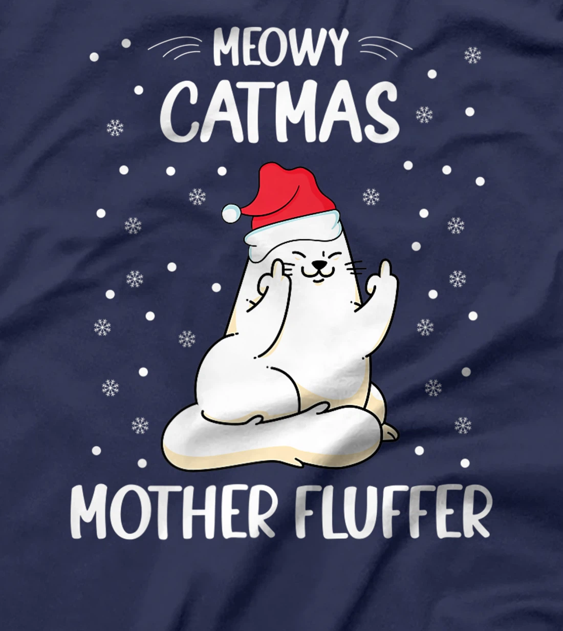 Christmas Cat Lover - Funny Meowy Christmas Cat Lover T-Shirt, Women T-Shirt