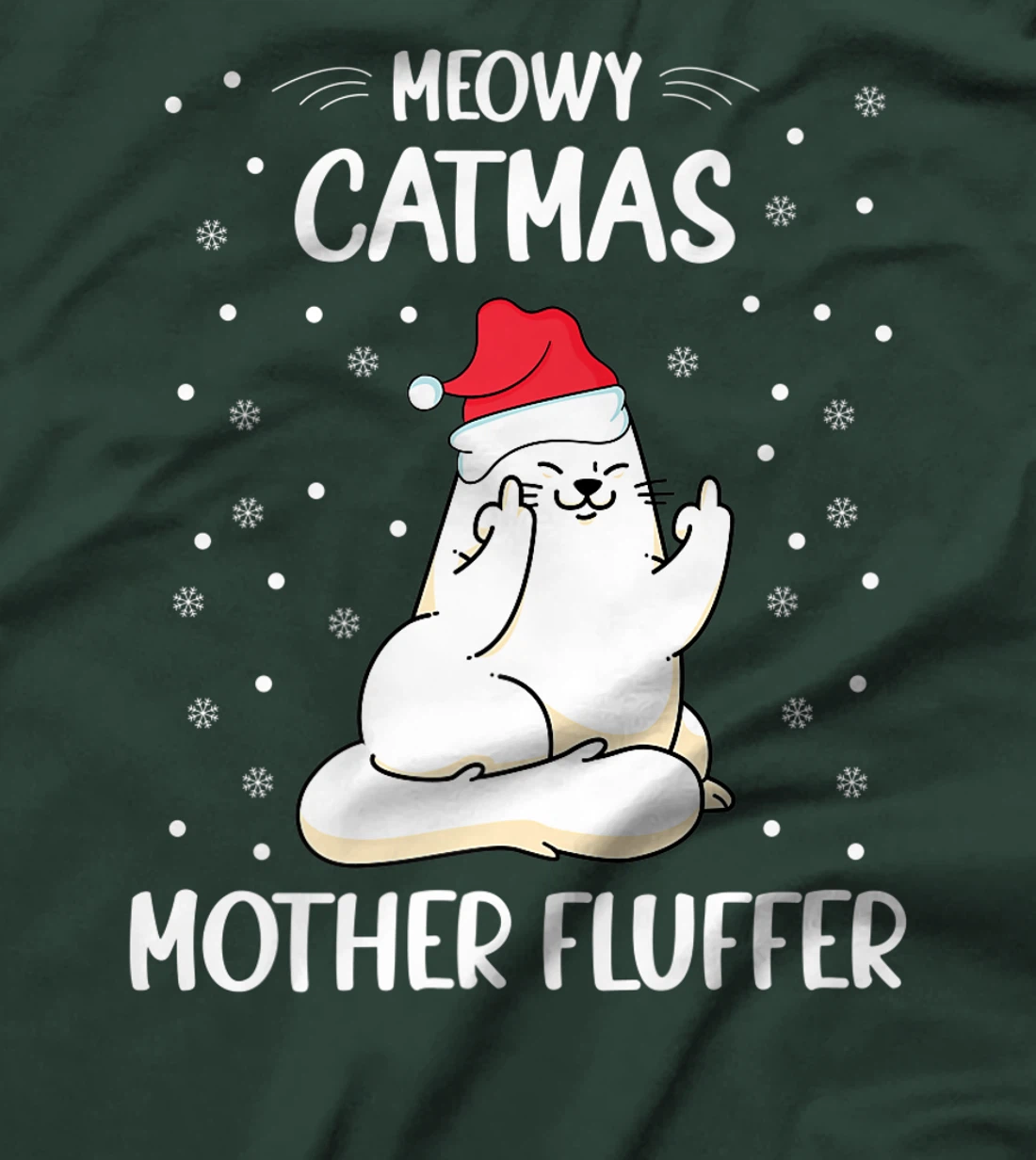 Christmas Cat Lover - Funny Meowy Christmas Cat Lover T-Shirt, Women T-Shirt