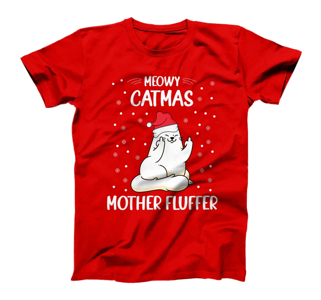 Christmas Cat Lover - Funny Meowy Christmas Cat Lover T-Shirt, Women T-Shirt