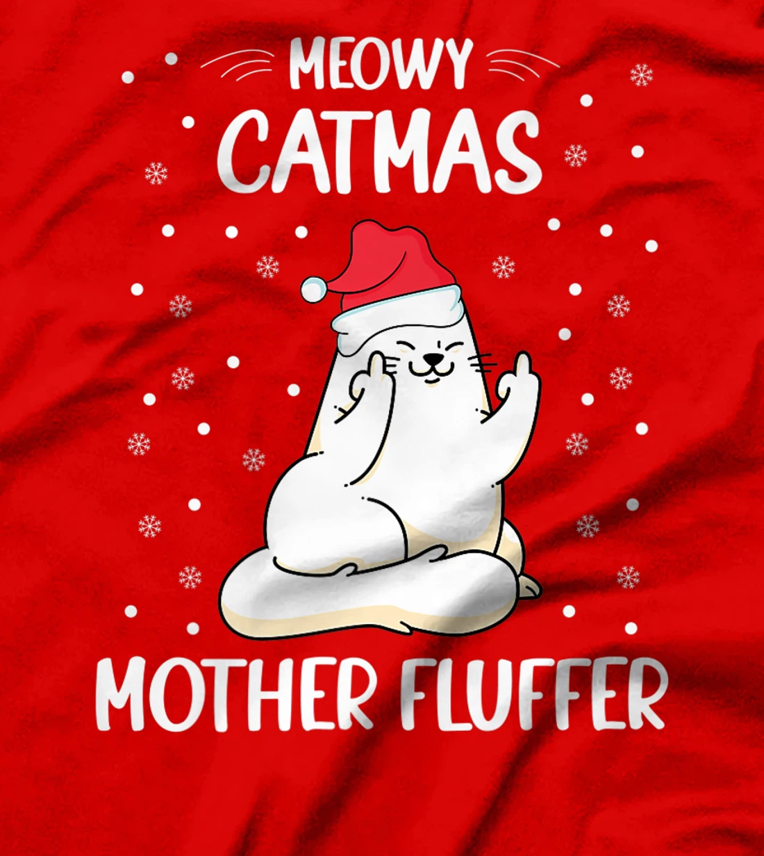 Christmas Cat Lover - Funny Meowy Christmas Cat Lover T-Shirt, Women T-Shirt
