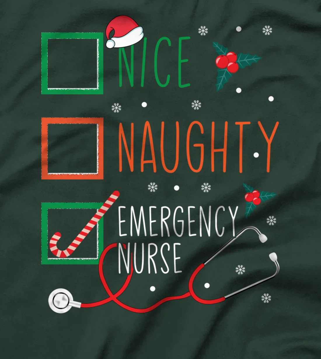 Santa Claus Naughty List - Funny Christmas Nursing Student T-Shirt