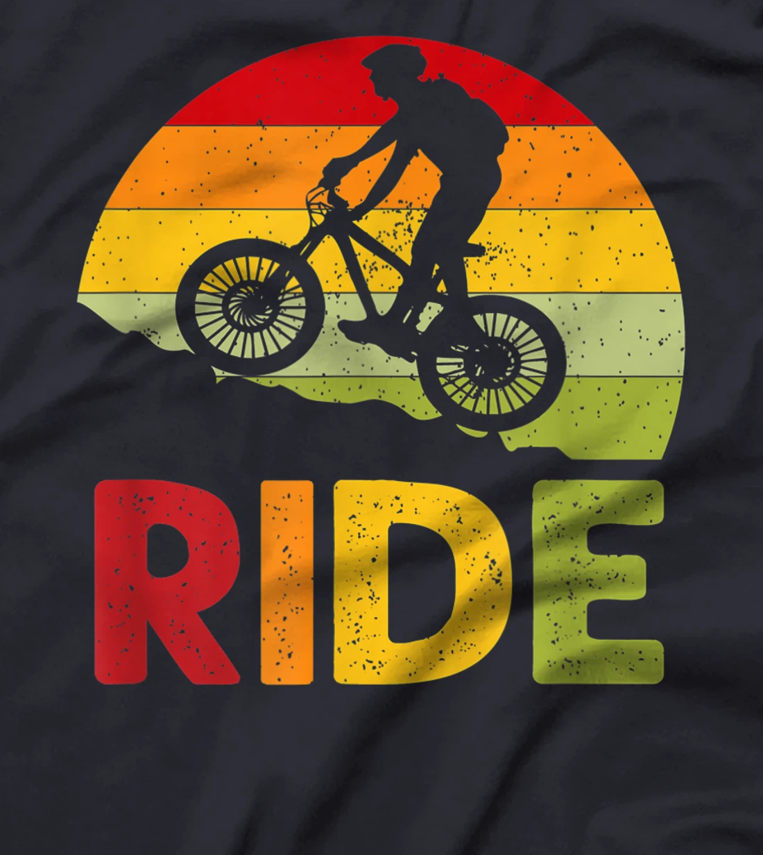 Mountain Bike Ride Retro Sunset T-Shirt, Women T-Shirt