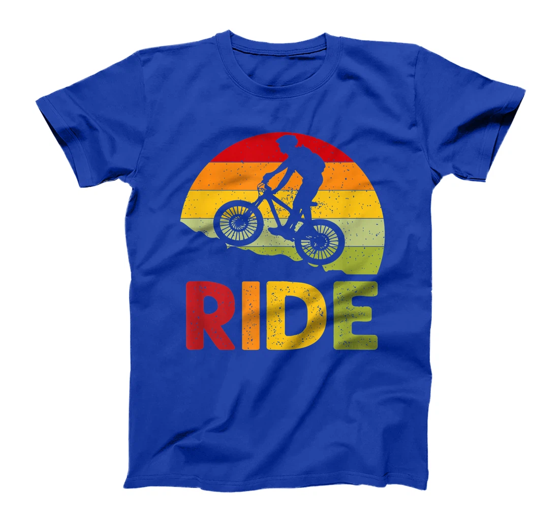 Mountain Bike Ride Retro Sunset T-Shirt, Women T-Shirt