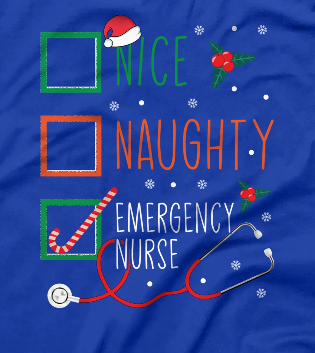 Santa Claus Naughty List - Funny Christmas Nursing Student T-Shirt