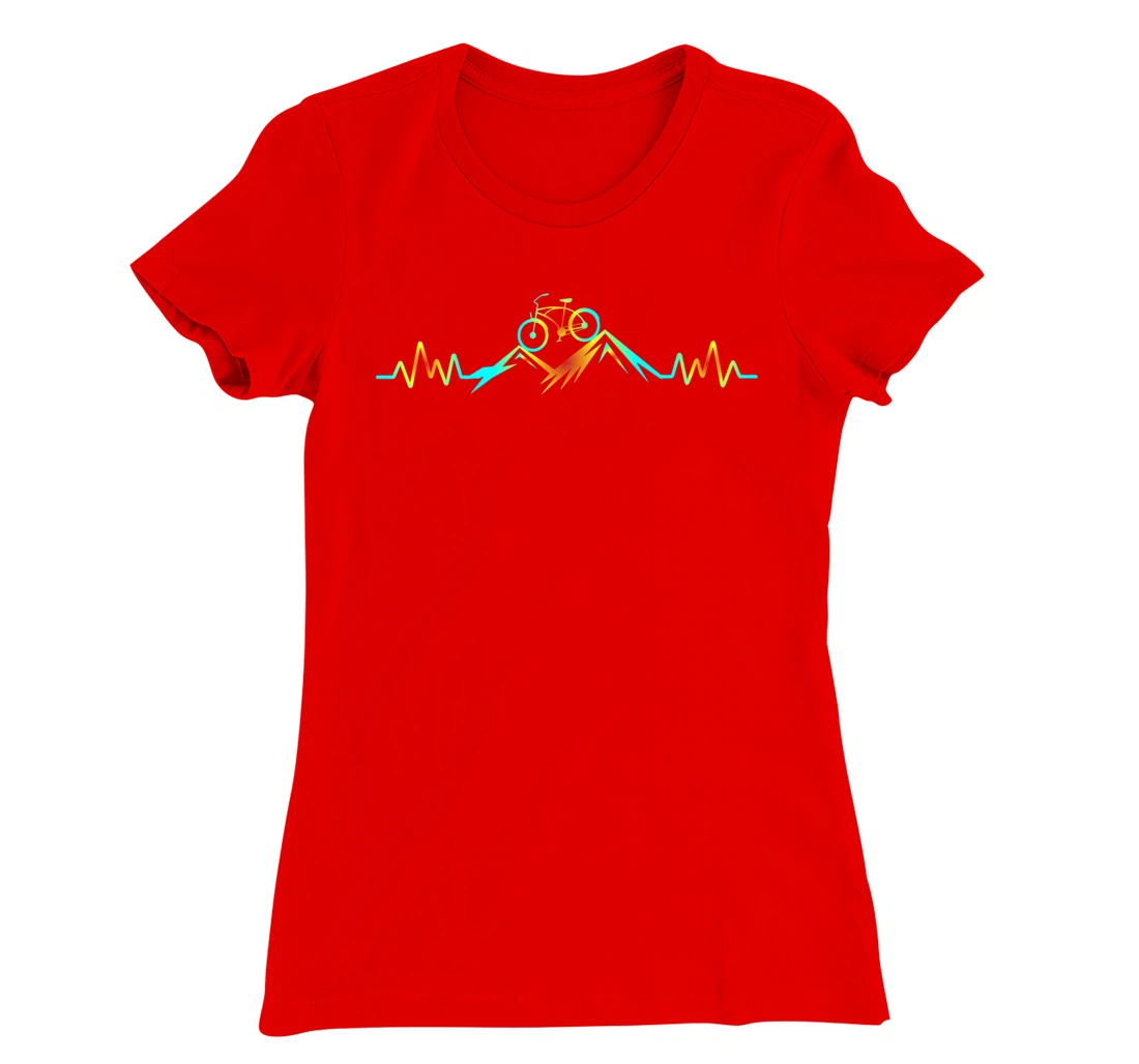 Mountain Bike Heartbeat T-Shirt, Women T-Shirt