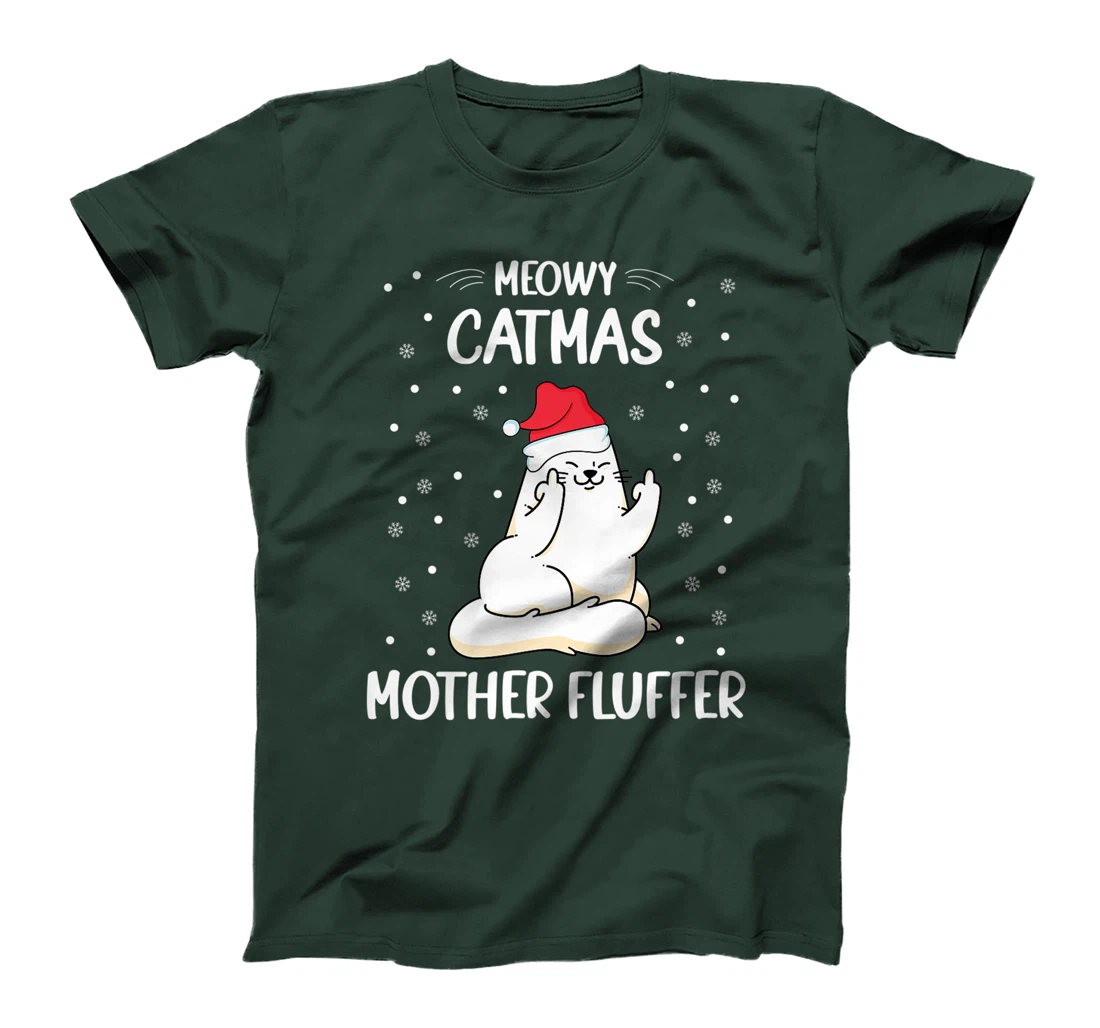 Christmas Cat Lover - Funny Meowy Christmas Cat Lover T-Shirt, Women T-Shirt
