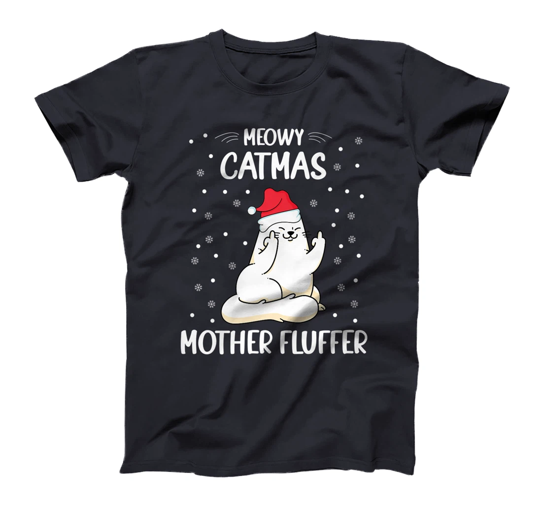 Christmas Cat Lover - Funny Meowy Christmas Cat Lover T-Shirt, Women T-Shirt