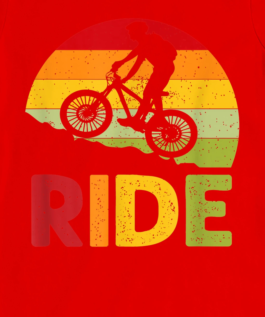 Mountain Bike Ride Retro Sunset T-Shirt, Women T-Shirt