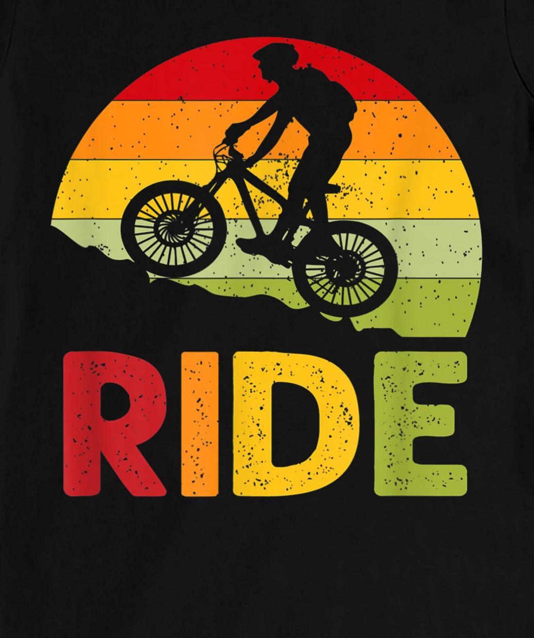 Mountain Bike Ride Retro Sunset T-Shirt, Women T-Shirt