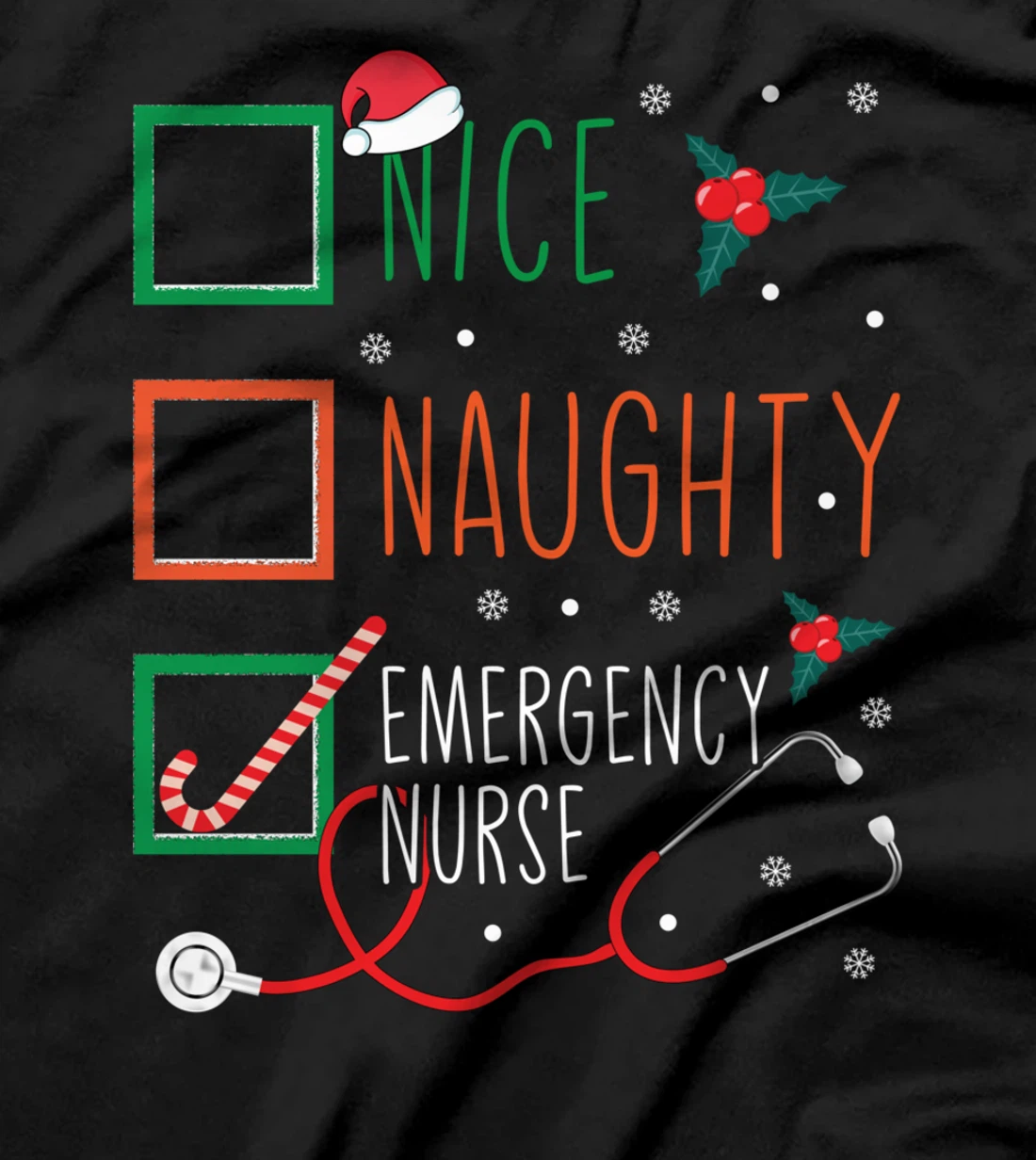 Santa Claus Naughty List - Funny Christmas Nursing Student T-Shirt