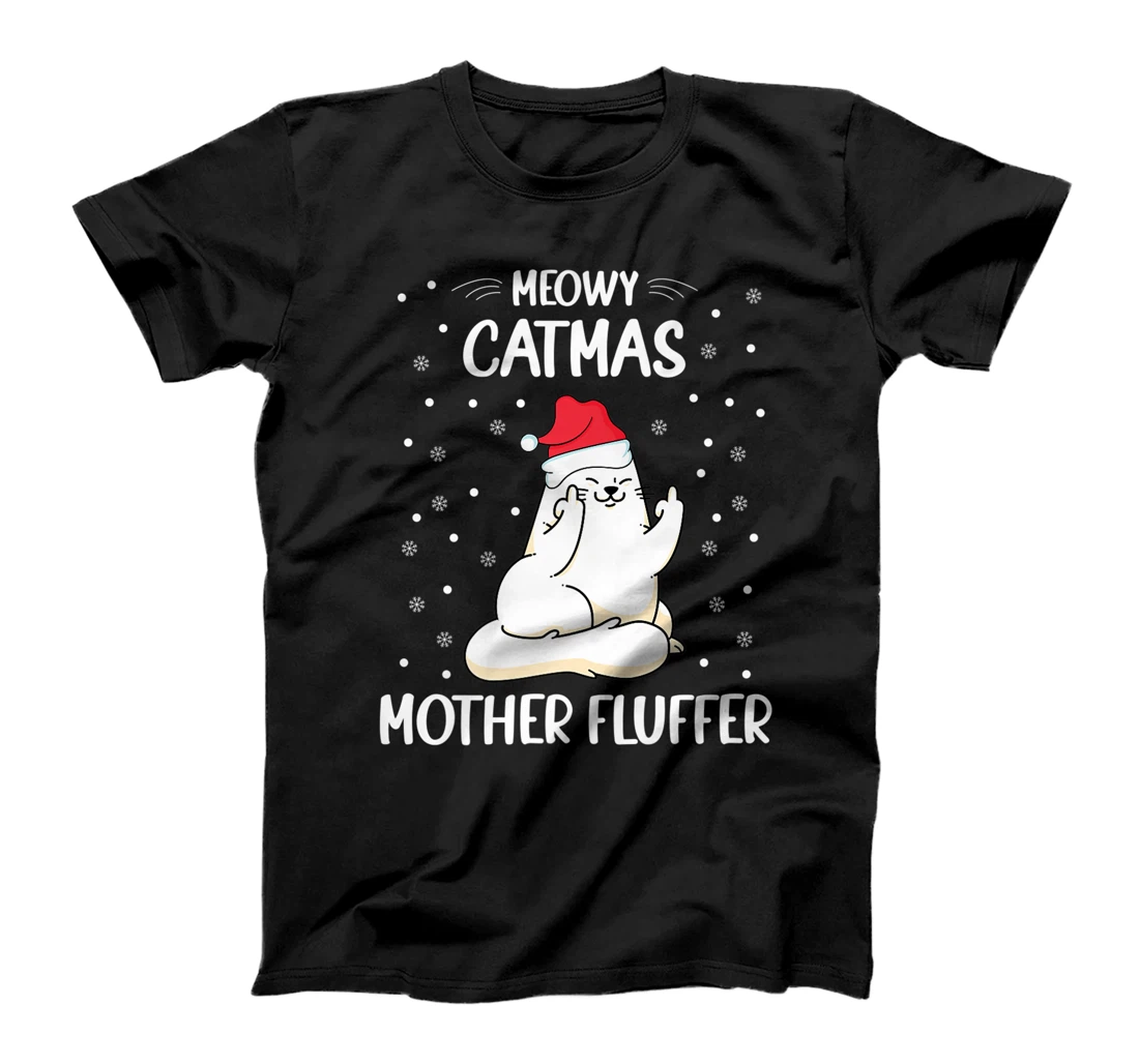 Christmas Cat Lover - Funny Meowy Christmas Cat Lover T-Shirt, Women T-Shirt