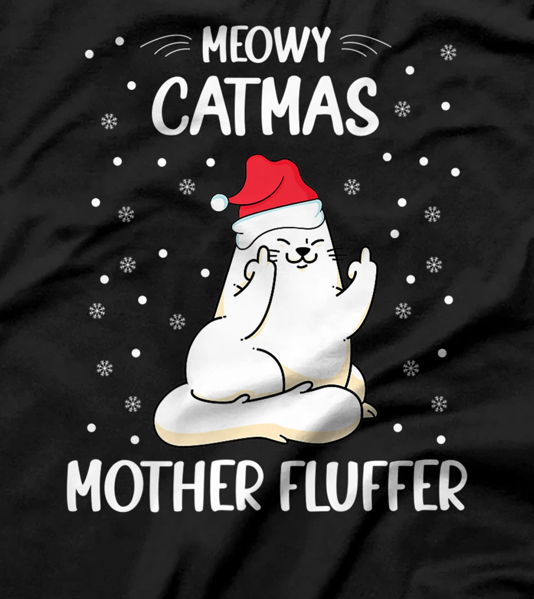Christmas Cat Lover - Funny Meowy Christmas Cat Lover T-Shirt, Women T-Shirt