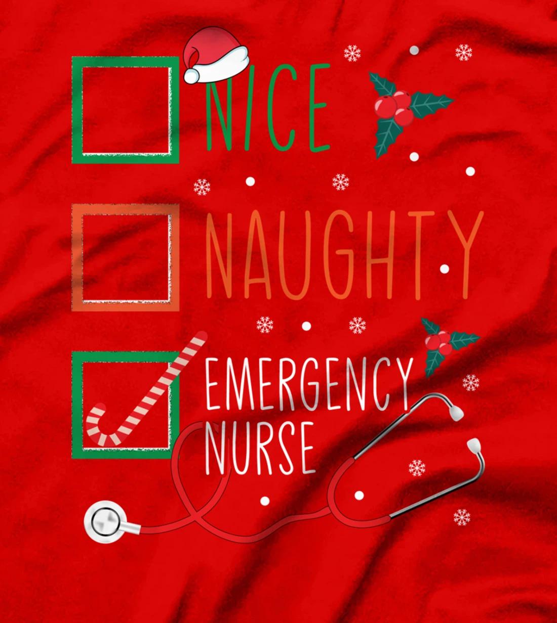 Santa Claus Naughty List - Funny Christmas Nursing Student T-Shirt